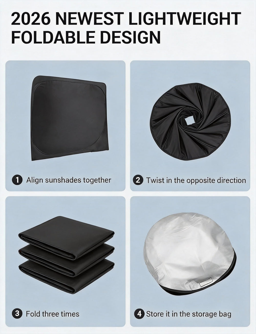 Proadsy for Toyota Corolla 2019-2025 2026 Windshield Sun Shade 4-Layer Foldable Front Sunshade Protector Sun Visor Blocks UV Rays Keep Car Cooler