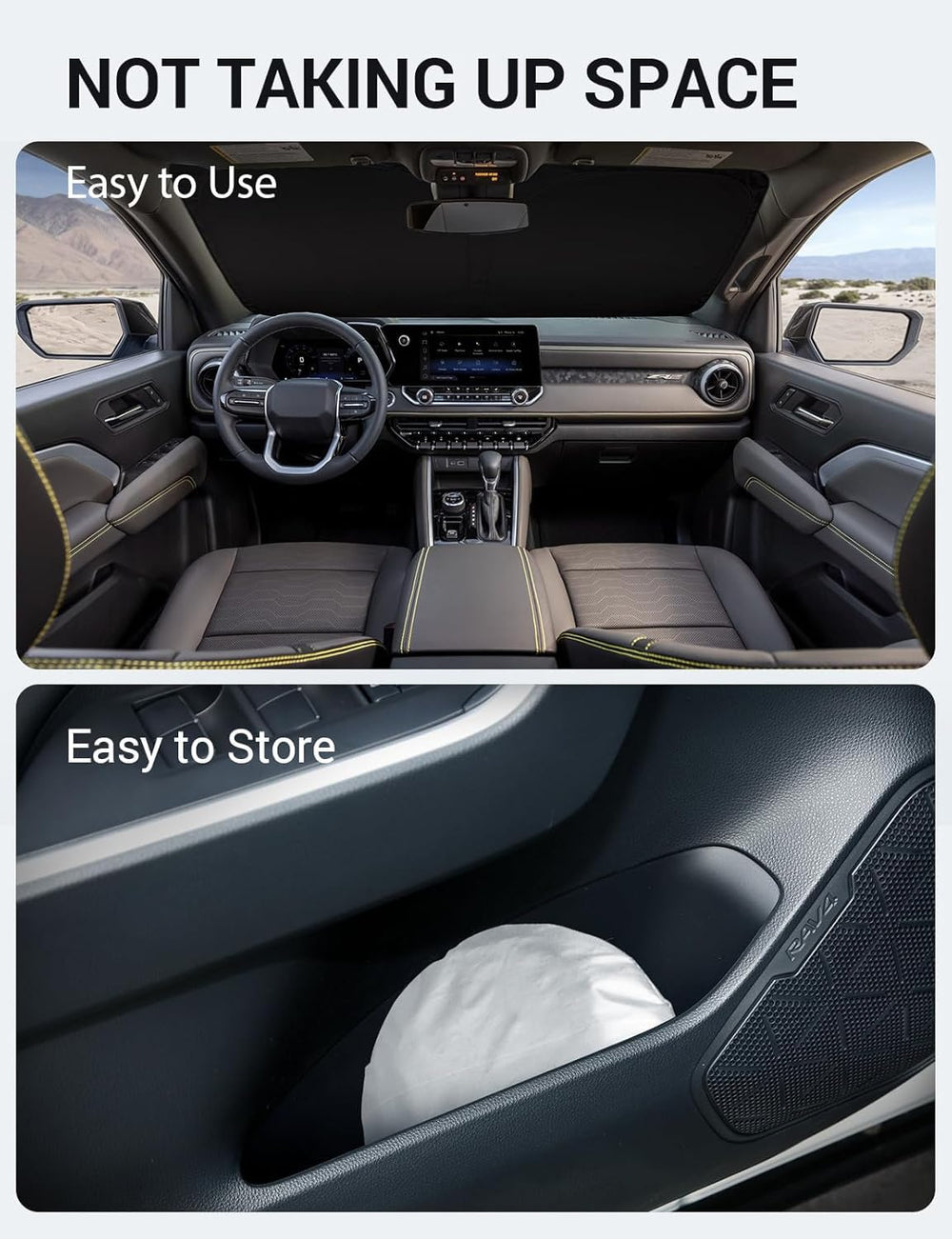 Proadsy Windshield Sun Shade Custom Fit Chevrolet Colorado Pickup Truck 2023 2024 2025 2026 4-Layer Foldable Front Sunshade Protector Sun Visor Blocks UV Rays Keep Car Cooler Accessories