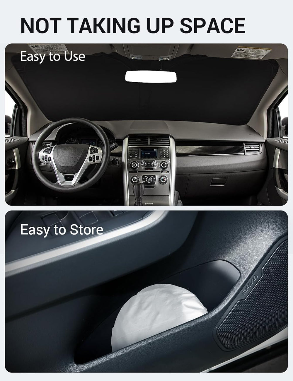 Proadsy 2026 Upgrade Windshield Sun Shade Custom Fit 2007-2014 Ford Edge Foldable Front Sunshade Protector Sun Visor Blocks UV Rays Keep Car Cooler