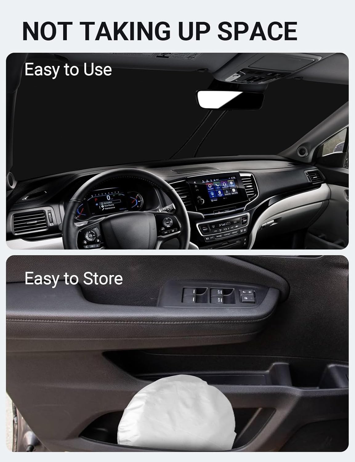 2016-2025 Honda Pilot custom-fit sunshade - folded compact