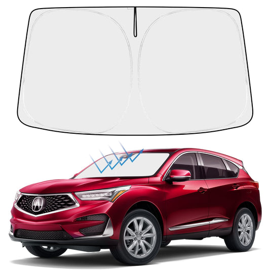 Proadsy 2025 Upgrade Windshield Sun Shade Custom Fit Acura RDX 2019-2024 2025 4-Layer Foldable Front Sunshade Protector Sun Visor Blocks UV Rays Keep Car Cooler