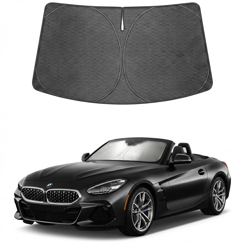 Proadsy Windshield Sun Shade Custom Fit BMW X6 2020-2026 Ice Crystal Black Front Window Sunshade UV and Heat Blocker Foldable Visor Keeps Car Cooler for Summer Parking and Daily Use