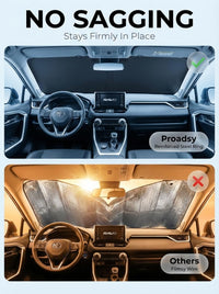 Proadsy Windshield Sun Shade Custom Fit Mazda CX-50 2023-2026 Ice Crystal Black Front Window Sunshade UV and Heat Blocker Foldable Visor Keeps Car Cooler for Summer Parking and Daily Use