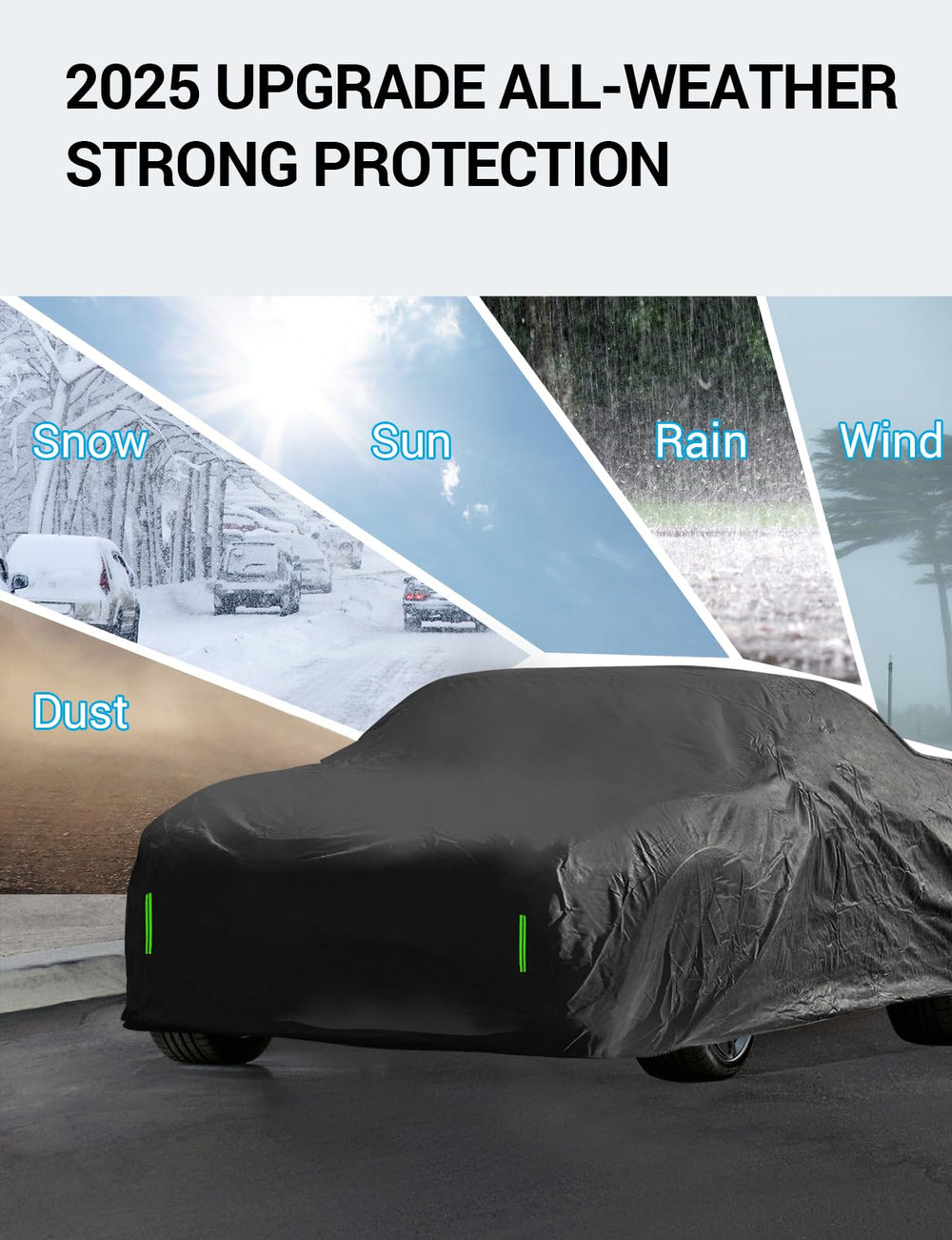 Proadsy 2025 Upgrade Car Cover Custom Fit for Dodge Challenger 2008-2025, Windproof Waterproof All Weather Protection, Sun Rain Dust Snow Outdoor Cover