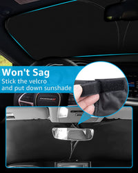 Proadsy 2024 Upgrade Windshield Sunshade Custom for Dodge Challenger SRT 2023 2022 2021 2020 2019 2018 2017 2016 2015 Reflective Heat Sun UV Protector Foldable Front Window Shade Accessories