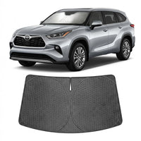 Proadsy Windshield Sun Shade Custom Fit Toyota Highlander 2020-2026 Ice Crystal Black Front Window Sunshade UV and Heat Blocker Foldable Visor Keeps Car Cooler for Summer Parking and Daily Use