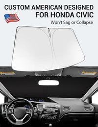 2012-2015 Honda Civic custom-fit sunshade - reflective side facing sun