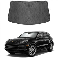 Proadsy Windshield Sun Shade Custom Fit Porsche Cayenne 2019-2026 Ice Crystal Black Front Window Sunshade UV and Heat Blocker Foldable Visor Keeps Car Cooler for Summer Parking and Daily Use