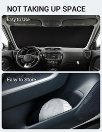 2014-2019 Kia Soul windshield sunshade detail view 9, custom fit front window sun shade