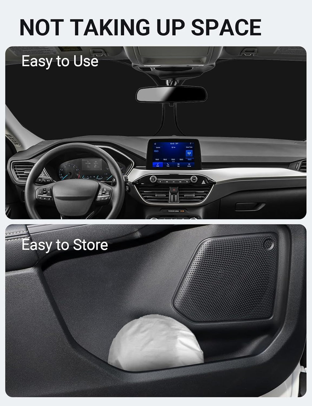 Proadsy Custom Fit Ford Escape 2020-2025 Windshield Sun Shade 4-Layer Foldable Front Sunshade Protector Sun Visor Blocks UV Rays Keep Car Cooler