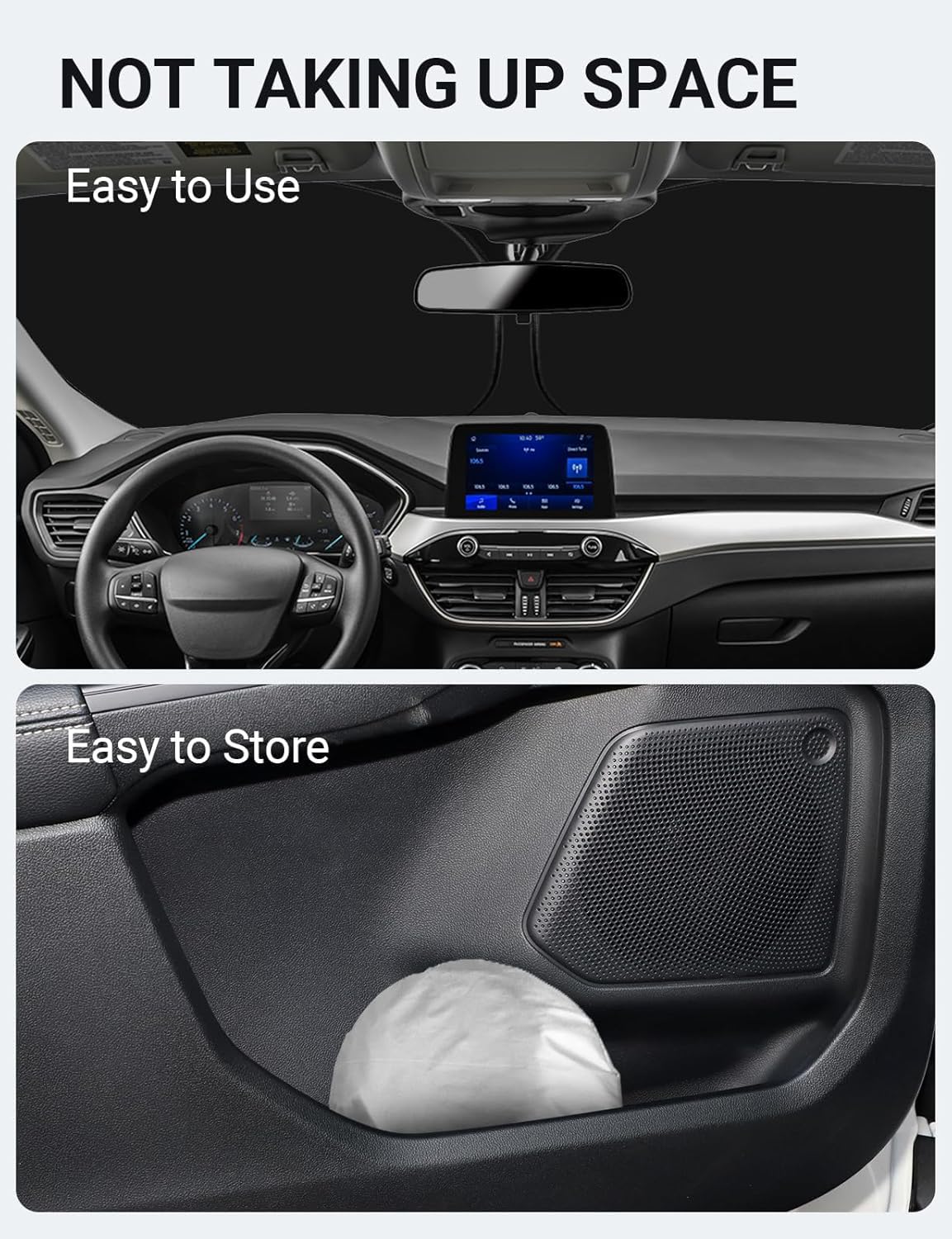 2020-2025 Ford Escape custom-fit sunshade - folded compact