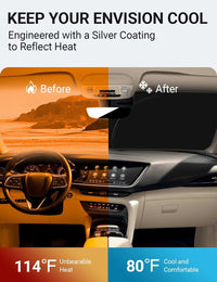 Custom American designed 2021-2025 Buick Envision 1SV windshield sunshade, will not sag or collapse