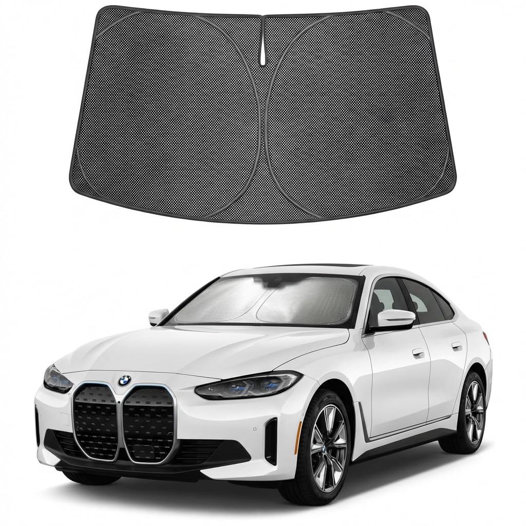 Proadsy Windshield Sun Shade Custom Fit BMW Z4 2019-2026 Ice Crystal Black Front Window Sunshade UV and Heat Blocker Foldable Visor Keeps Car Cooler for Summer Parking and Daily Use