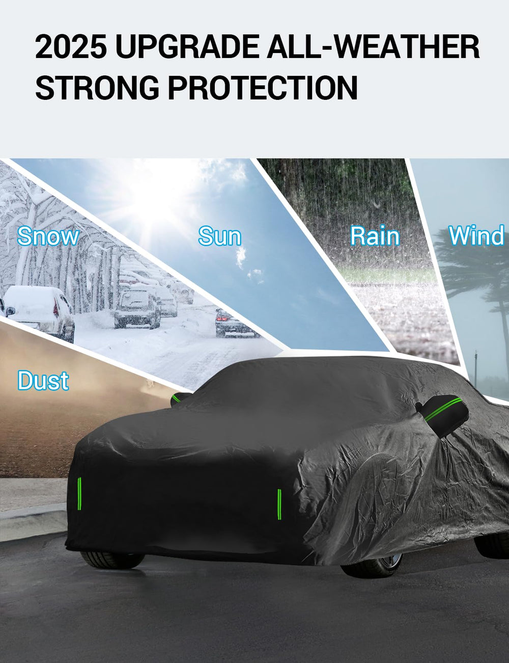 Proadsy Upgrade Car Cover for Honda Accord 2019-2024 2025, Waterproof All Weather for Automobiles, Windproof Snowproof Rain Hail Sun UV Protection Full Outdoor Indoor Exterior Car Covers, Black