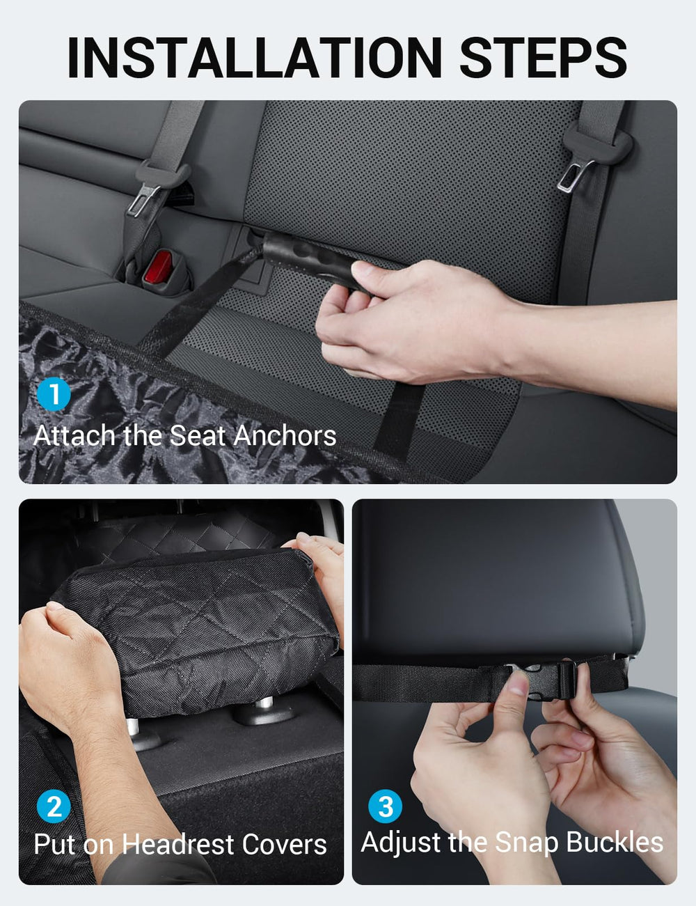 Proadsy 2025 Upgrade Dog Car Seat Cover Custom Fit 2016-2024 2025 Toyota Tacoma Back Seat Extender Waterproof Scratch Proof Durable Black Protector Pet Hammock