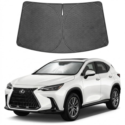Proadsy Windshield Sun Shade Custom Fit Lexus NX 2022-2026 Ice Crystal Black Front Window Sunshade UV and Heat Blocker Foldable Visor Keeps Car Cooler for Summer Parking and Daily Use