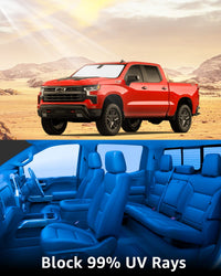 Proadsy 2024 Upgrade Windshield Sunshade Custom for Silverado 2019 2018 2017 2016 2015 2014 Block Sun & UV Foldable Front Window Car Shade Protector Prime Accessories