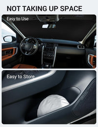 2014-2019 Land Rover Discovery Sport windshield sunshade detail view 9, custom fit front window sun shade