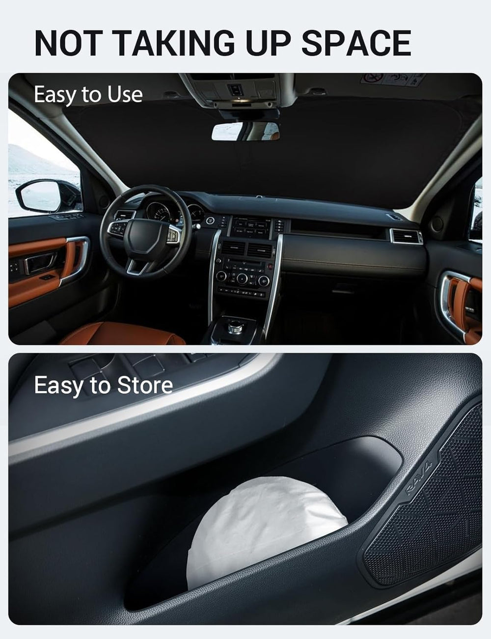 Proadsy 2025 Upgrade Windshield Sun Shade Custom Fit 2014-2019 Land Rover Discovery Sport Foldable Front Sunshade Protector Sun Visor Blocks UV Rays Keep Car Cooler