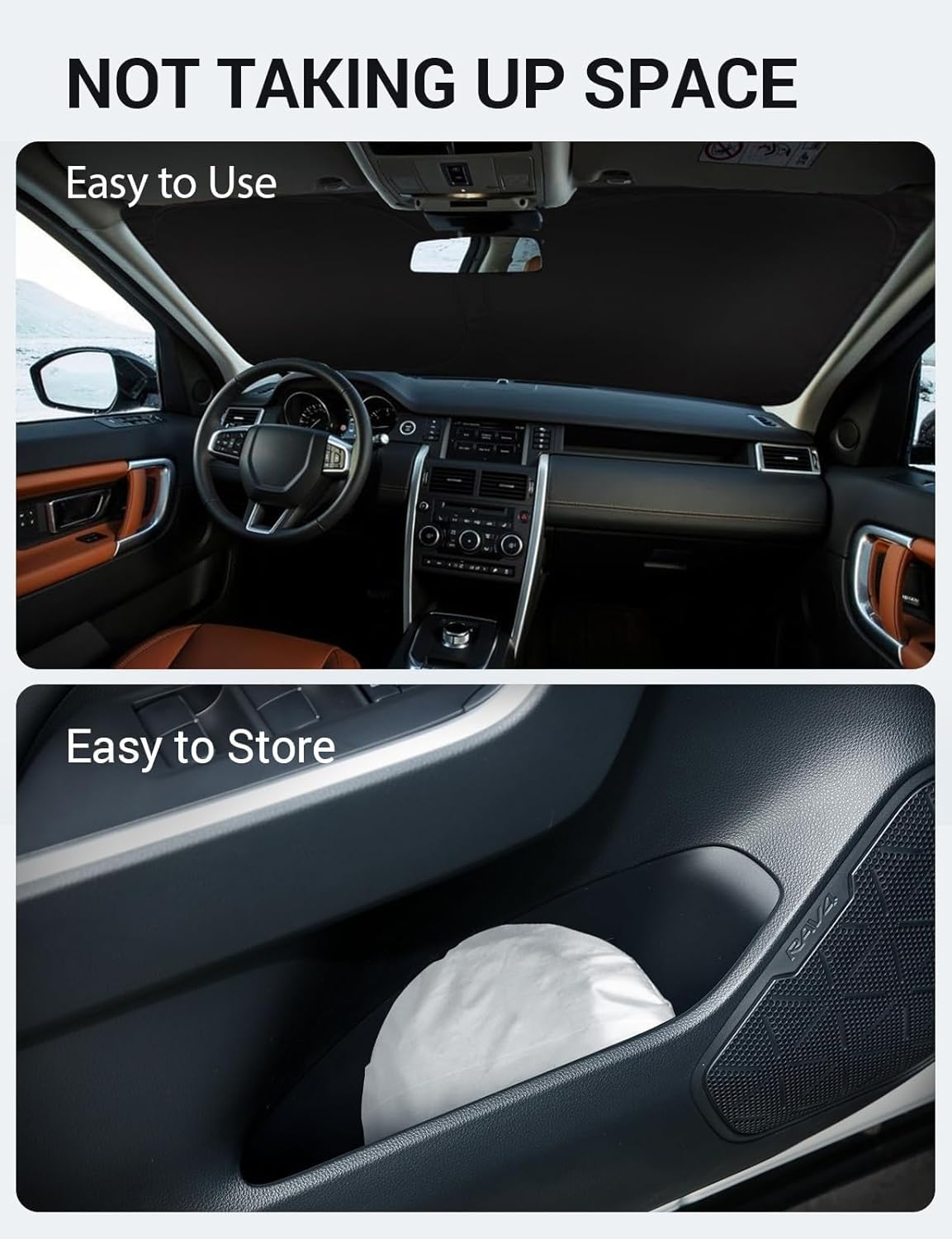 2014-2019 Land Rover Discovery Sport custom-fit sunshade - folded compact