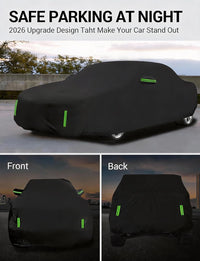 2002-2026 Toyota 4Runner car cover with reflective strips for safe parking at night, front and back