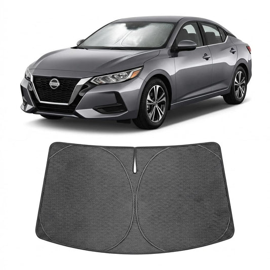 Proadsy Windshield Sun Shade Custom Fit Nissan Sentra 2020-2026 Ice Crystal Black Front Window Sunshade UV and Heat Blocker Foldable Visor Keeps Car Cooler for Summer Parking and Daily Use