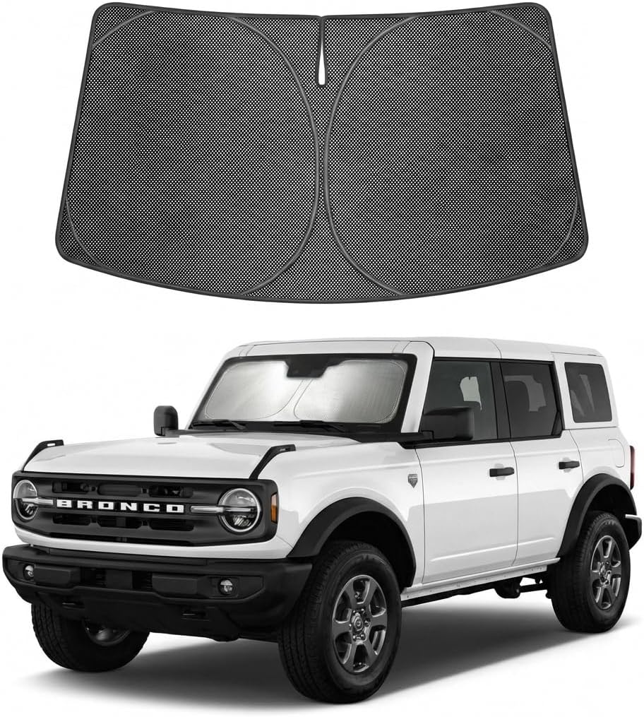 2021-2026 Ford Bronco Ice Crystal Windshield Sunshade - Custom Fit Front Windshield Sun Shade