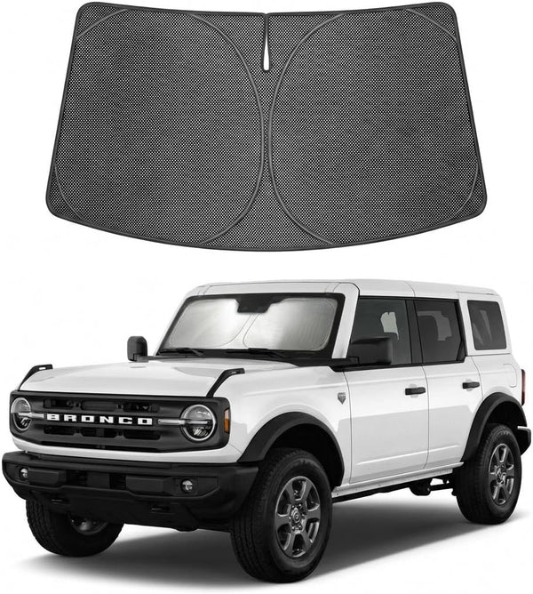 2021-2026 Ford Bronco Ice Crystal Windshield Sunshade - Custom Fit Front Windshield Sun Shade