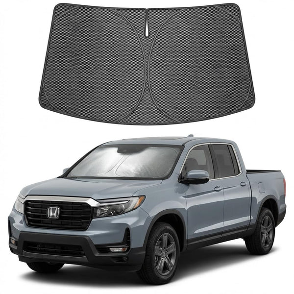 Proadsy Windshield Sun Shade Custom Fit Honda Ridgeline 2017-2026 Ice Crystal Black Front Window Sunshade UV and Heat Blocker Foldable Visor Keeps Car Cooler for Summer Parking and Daily Use