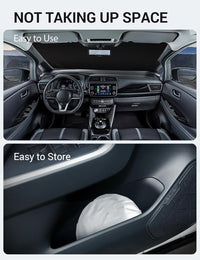 2018-2026 Nissan Leaf windshield sunshade detail view 9, custom fit front window sun shade