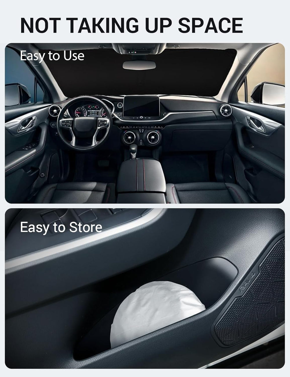 Proadsy 2025 Upgrade Windshield Sun Shade Custom Fit 2019–2023 2024 2025 Chevrolet Blazer Foldable Front Sunshade Protector Sun Visor Blocks UV Rays Keep Car Cooler