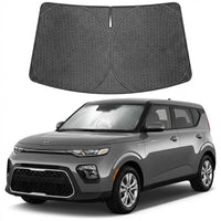 Proadsy Windshield Sun Shade Custom Fit Kia Soul 2020-2026 Ice Crystal Black Front Window Sunshade UV and Heat Blocker Foldable Visor Keeps Car Cooler for Summer Parking and Daily Use