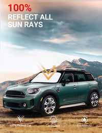 Proadsy 2026 Upgrade Front Windshield Sun Shade Foldable Sunshade Protector Custom Fit 2017-2023 Mini Countryman Cooper F60 SUV Accessories