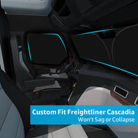 2018-2025 Freightliner Cascadia custom-fit side window shades - folded pair