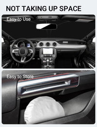 Proadsy 2026 Upgrade Front Windshield Sun Shade Foldable Sunshade Protector Custom Fit 2015-2023 Ford Mustang(NOT for Ford Mustang Mach-E) Accessories