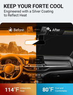 Proadsy 2025 Upgrade Windshield Sun Shade Custom Fit Hyundai Kona 2018-2024 2025 4-Layer Foldable Front Sunshade Protector Sun Visor Blocks UV Rays Keep Car Cooler Accessories