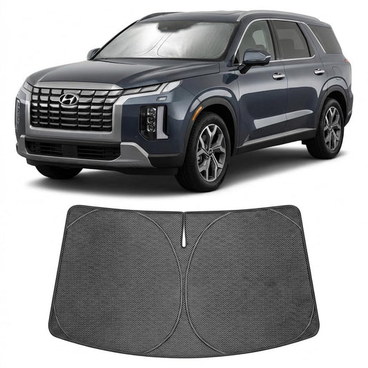 Proadsy Windshield Sun Shade Custom Fit Hyundai Palisade 2020-2025 Ice Crystal Black Front Window Sunshade UV and Heat Blocker Foldable Visor Keeps Car Cooler for Summer Parking and Daily Use