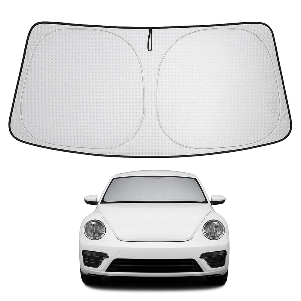 Proadsy 2025 Upgrade Windshield Sun Shade Custom Fit Volkswagen VW Beetle 2012-2019 4-Layer Foldable Front Sunshade Protector Sun Visor Blocks UV Rays Keep Car Cooler