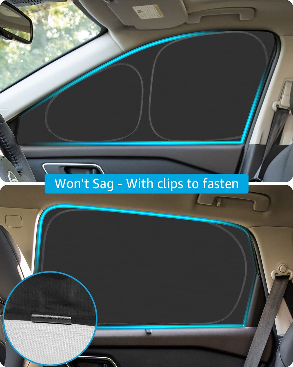 Proadsy Window Sun Shade for Nissan Rogue 2024 2023 2022 2021 Side Window for Baby/Camping UV Rays and Privacy Protect Upgrade Accessories Set of 7