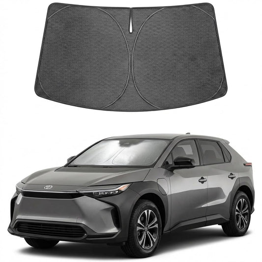 Proadsy Windshield Sun Shade Custom Fit Toyota bZ4X 2023-2026 Ice Crystal Black Front Window Sunshade UV and Heat Blocker Foldable Visor Keeps Car Cooler for Summer Parking and Daily Use