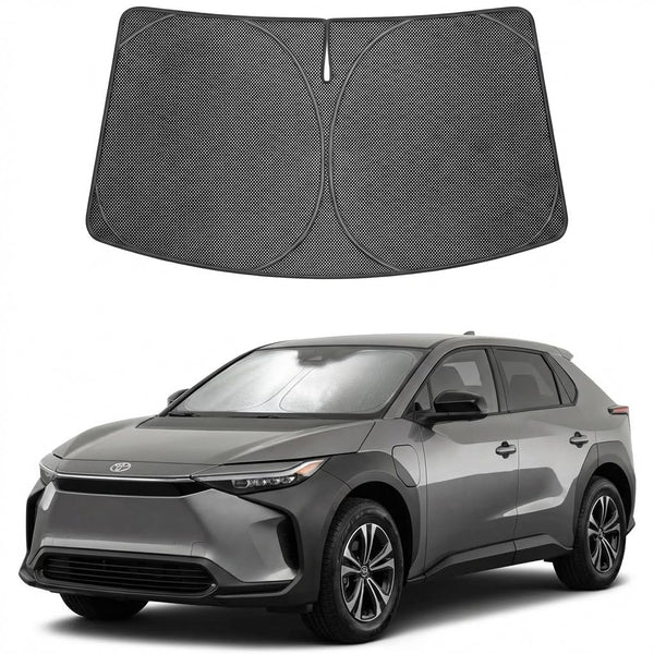 Proadsy Windshield Sun Shade Custom Fit Toyota bZ4X 2023-2026 Ice Crystal Black Front Window Sunshade UV and Heat Blocker Foldable Visor Keeps Car Cooler for Summer Parking and Daily Use
