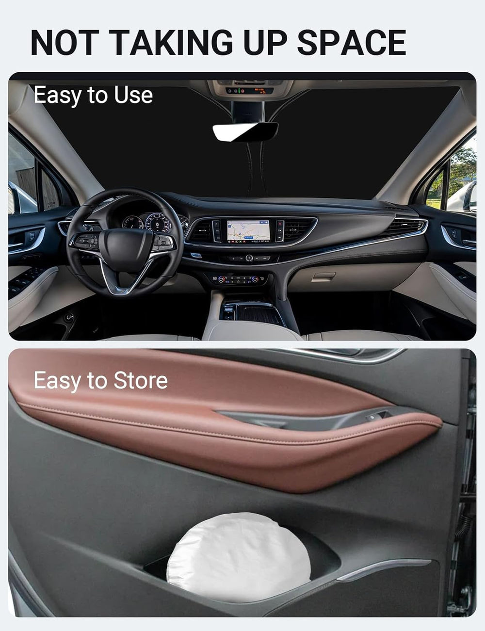 Proadsy 2025 Upgrade Windshield Sun Shade Custom Fit Buick Enclave 2018-2025 4-Layer Foldable Front Sunshade Protector Sun Visor Blocks UV Rays Keep Car Cooler Accessories
