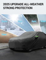 Proadsy Car Cover for Mini Cooper 2 Door 2002-2024 2025 2026, Waterproof All Weather for Automobiles, Windproof Snowproof Rain Hail Sun UV Protection Full Outdoor Indoor Exterior Car Covers, Black