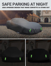 Proadsy 2026 Upgrade Car Cover Custom Fit for Corvette C6 Stingray Z06 Z51 2005-2013 Windproof All Weather Waterproof Sun Rain UV Dust Snow Protection Outdoor Covers