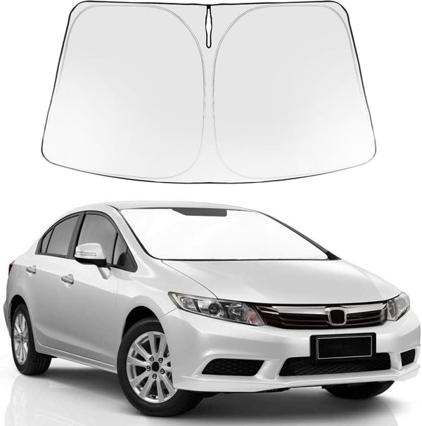 2012-2015 Honda Civic windshield sun shade – premium silver-coated reflective fabric