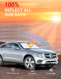 Proadsy 2026 Upgrade Front Windshield Sun Shade Foldable Sunshade Protector Custom Fit 2016-2022 GLC Class SUV & SUV Coupe GLC300 GLC350e 4Matic AMG GLC 63 Sport Accessories