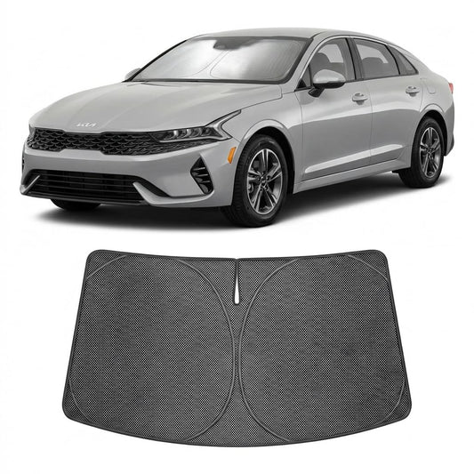 Proadsy Windshield Sun Shade Custom Fit Kia K5 2021-2026 Ice Crystal Black Front Window Sunshade UV and Heat Blocker Foldable Visor Keeps Car Cooler for Summer Parking and Daily Use