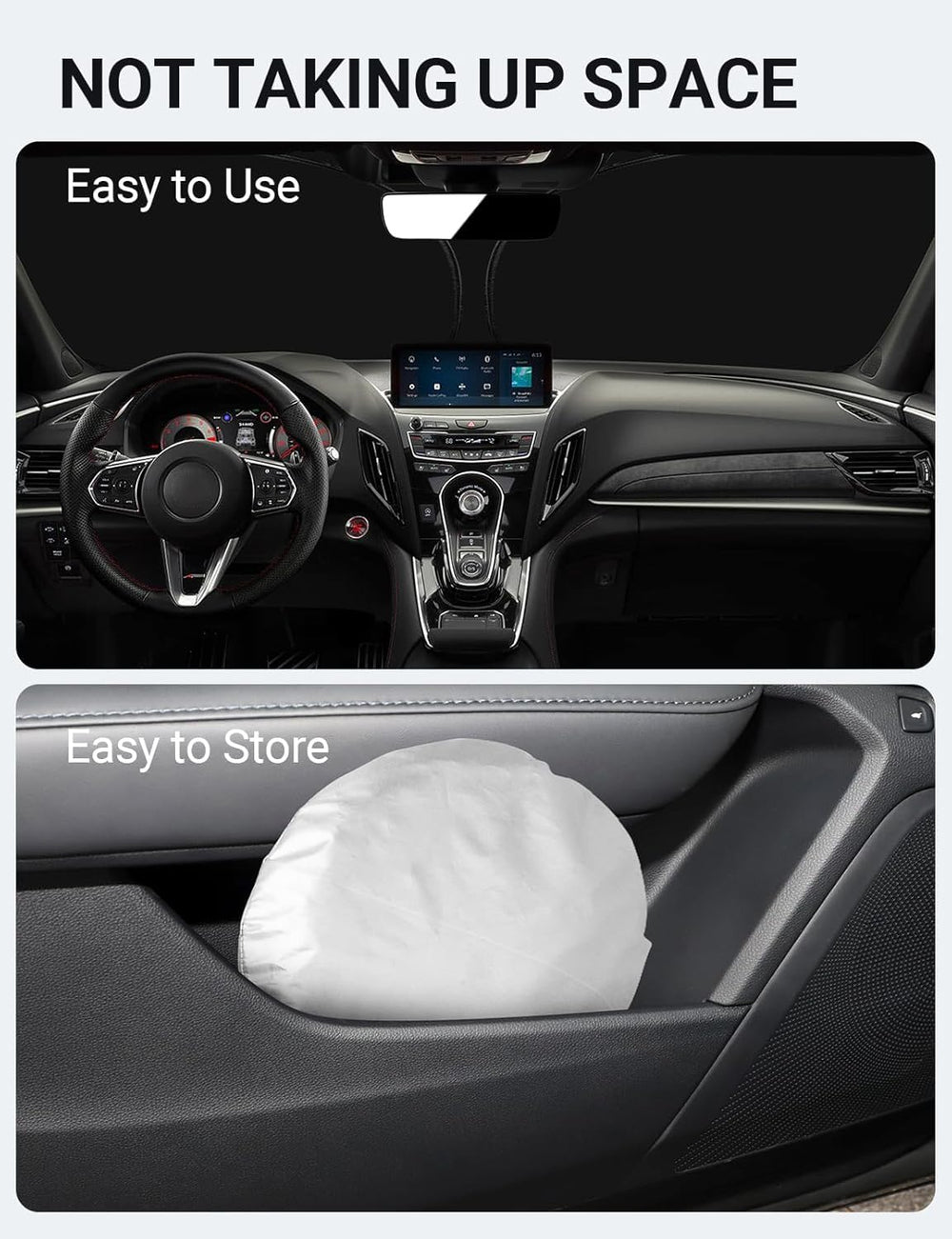 Proadsy 2025 Upgrade Windshield Sun Shade Custom Fit Acura RDX 2019-2024 2025 4-Layer Foldable Front Sunshade Protector Sun Visor Blocks UV Rays Keep Car Cooler