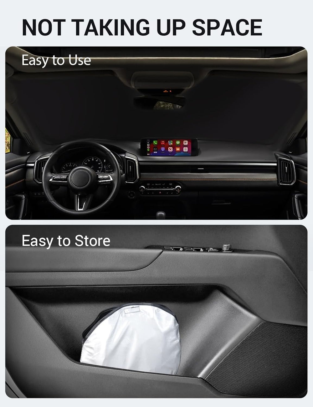 Proadsy 2025 Upgrade Windshield Sun Shade Custom Fit Mazda CX-50 2023 2024 2025 Mazda CX50 SUV Foldable Front Sunshade Protector Blocks UV Rays Keep Car Cooler