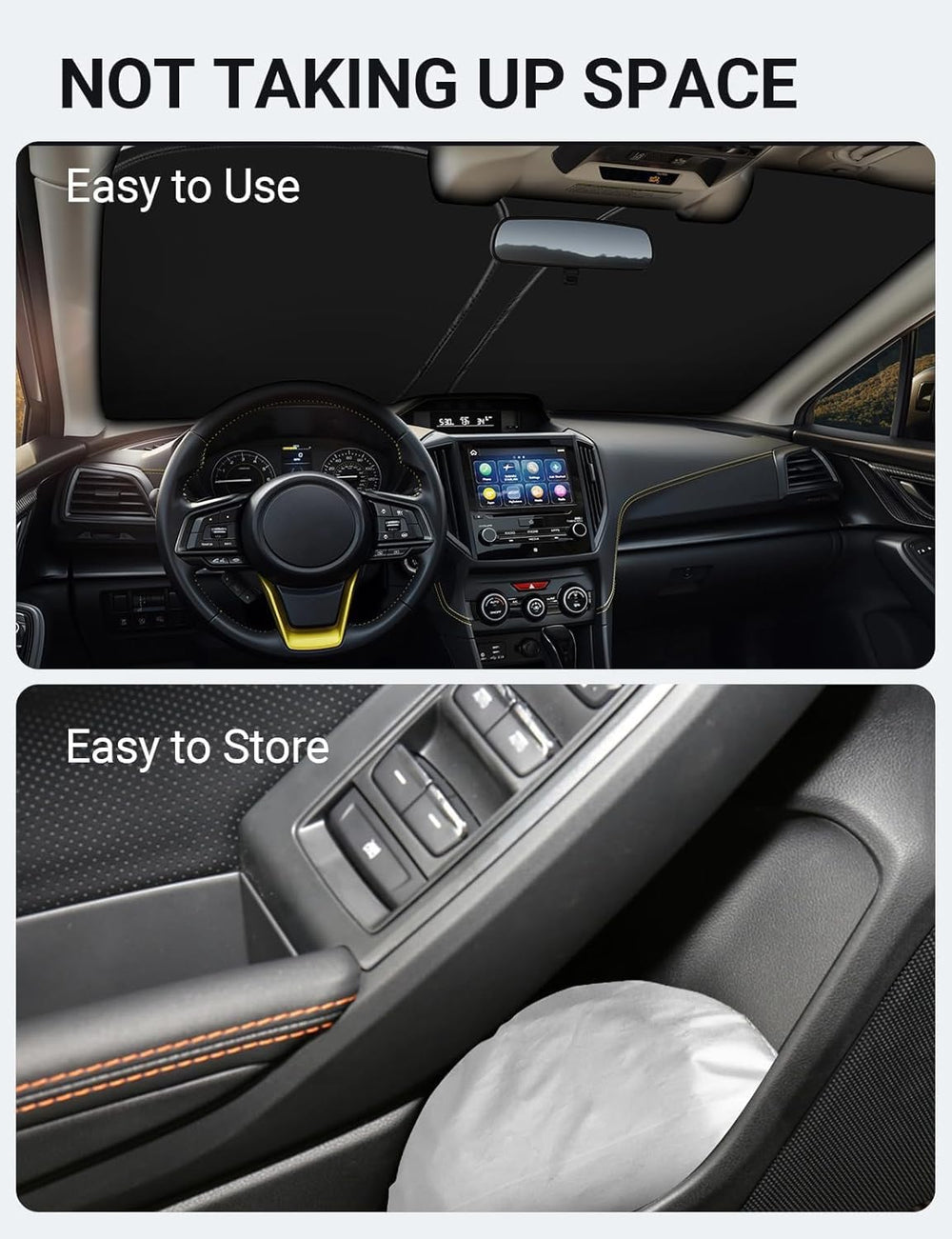 Proadsy for Subaru CrossTrek 2018-2025 2026 Windshield Sun Shade 4-Layer Foldable Front Sunshade Protector Sun Visor Blocks UV Rays Keep Car Cooler